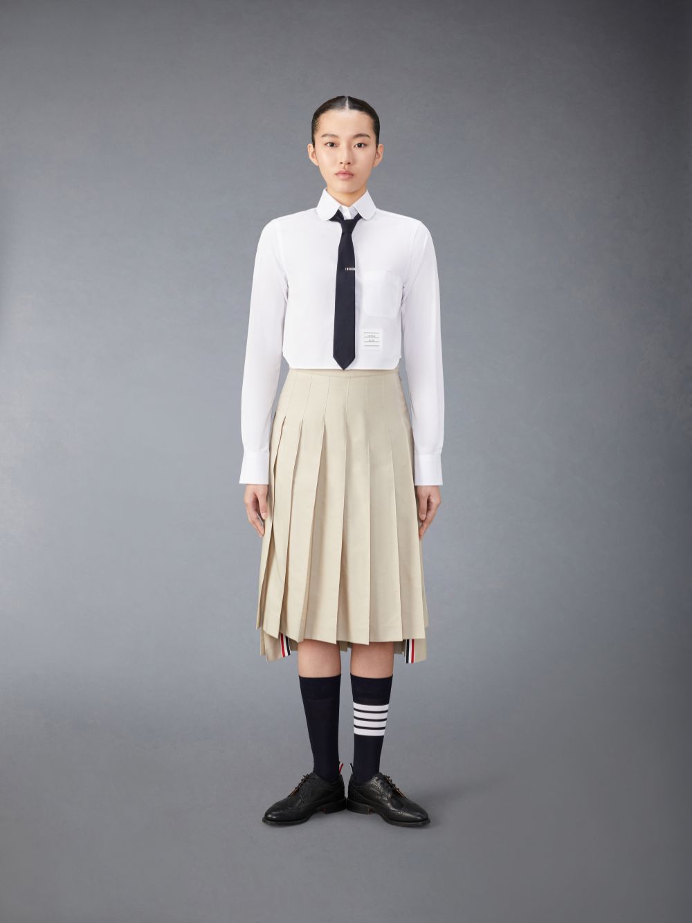 Thom Browne Poplin Classic Round Collar Cropped Donna Camicie Bianche | MIG92Z52648