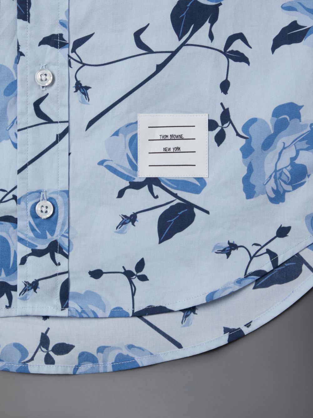 Thom Browne Poplin Rose Floral Ragazzo Camicie Blu | GPS76W71715