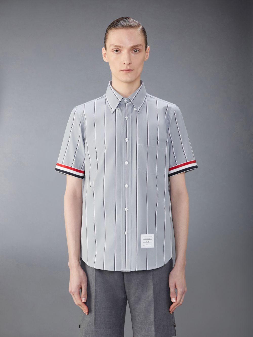 Thom Browne Poplin Striped Uomo Camicie Grigie | TTI74J01905