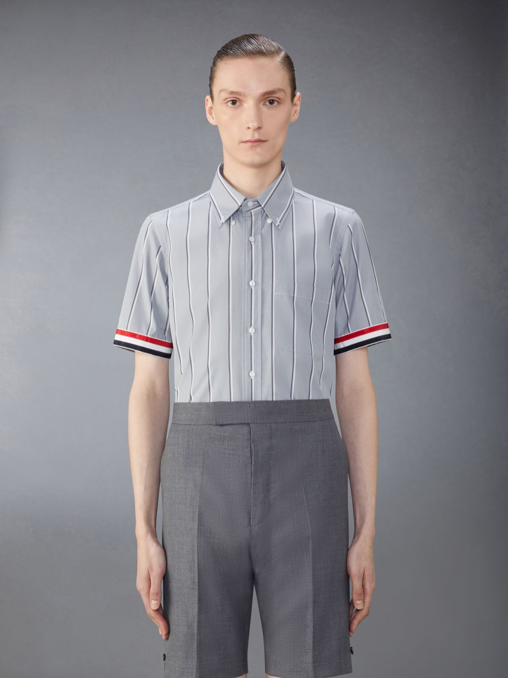 Thom Browne Poplin Striped Uomo Camicie Grigie | TTI74J01905