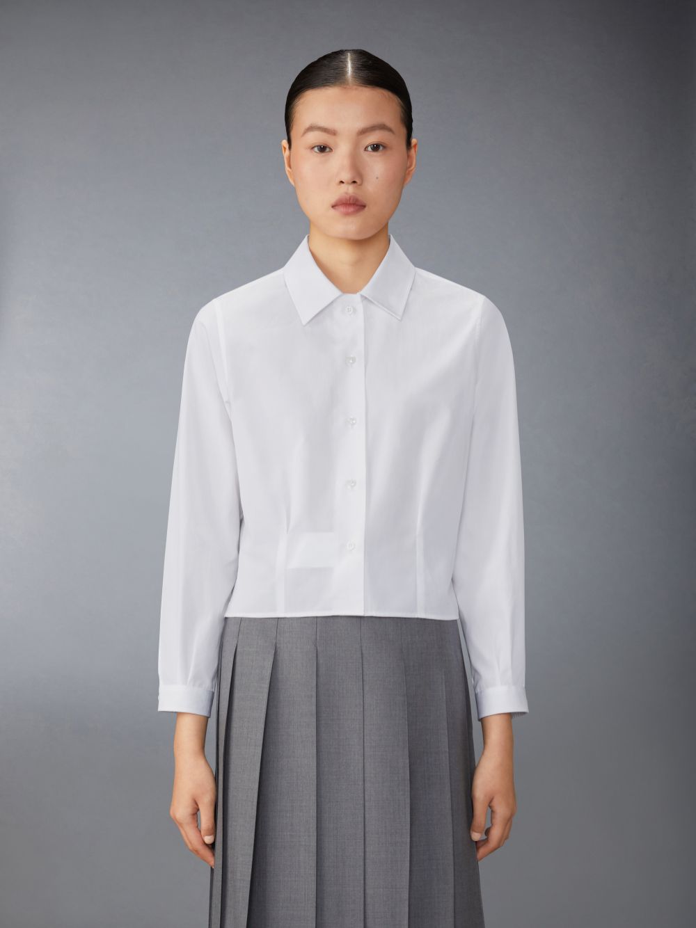 Thom Browne Poplin Tucked Donna Camicie Bianche | QFA79Q88795