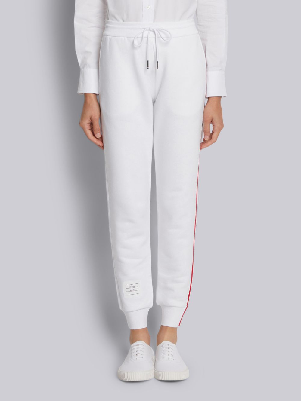 Thom Browne RWB-stripe track Donna Pantaloni Bianche | XJC85H26980