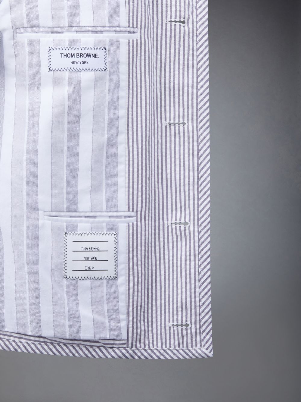 Thom Browne Seersucker 4-Bar Golf Uomo Giacche Grigie | TQL10H64858