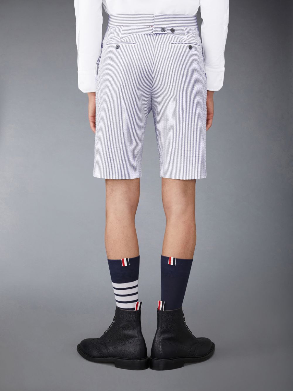 Thom Browne Seersucker Classic Backstrap Uomo Pantaloncini Bianche | BVO41R68062