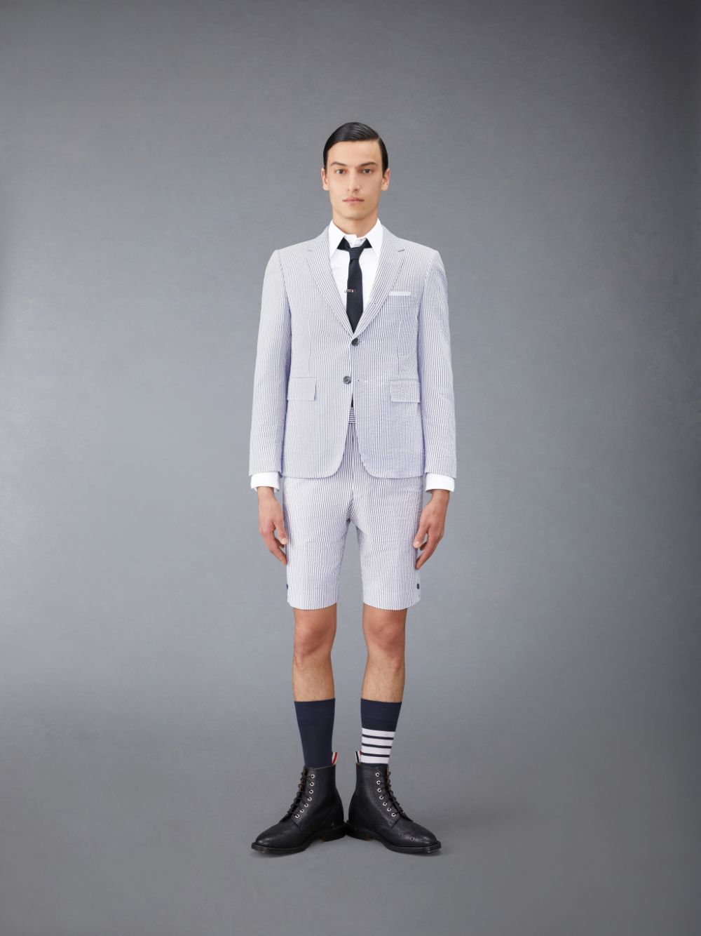 Thom Browne Seersucker Classic Backstrap Uomo Pantaloncini Bianche | BVO41R68062