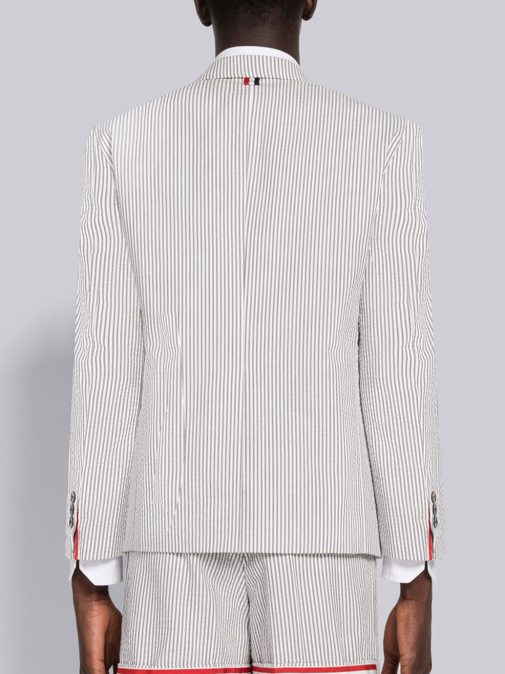 Thom Browne Seersucker Grosgrain Placket Sport Uomo Cappotti Grigie | CFP80I95490