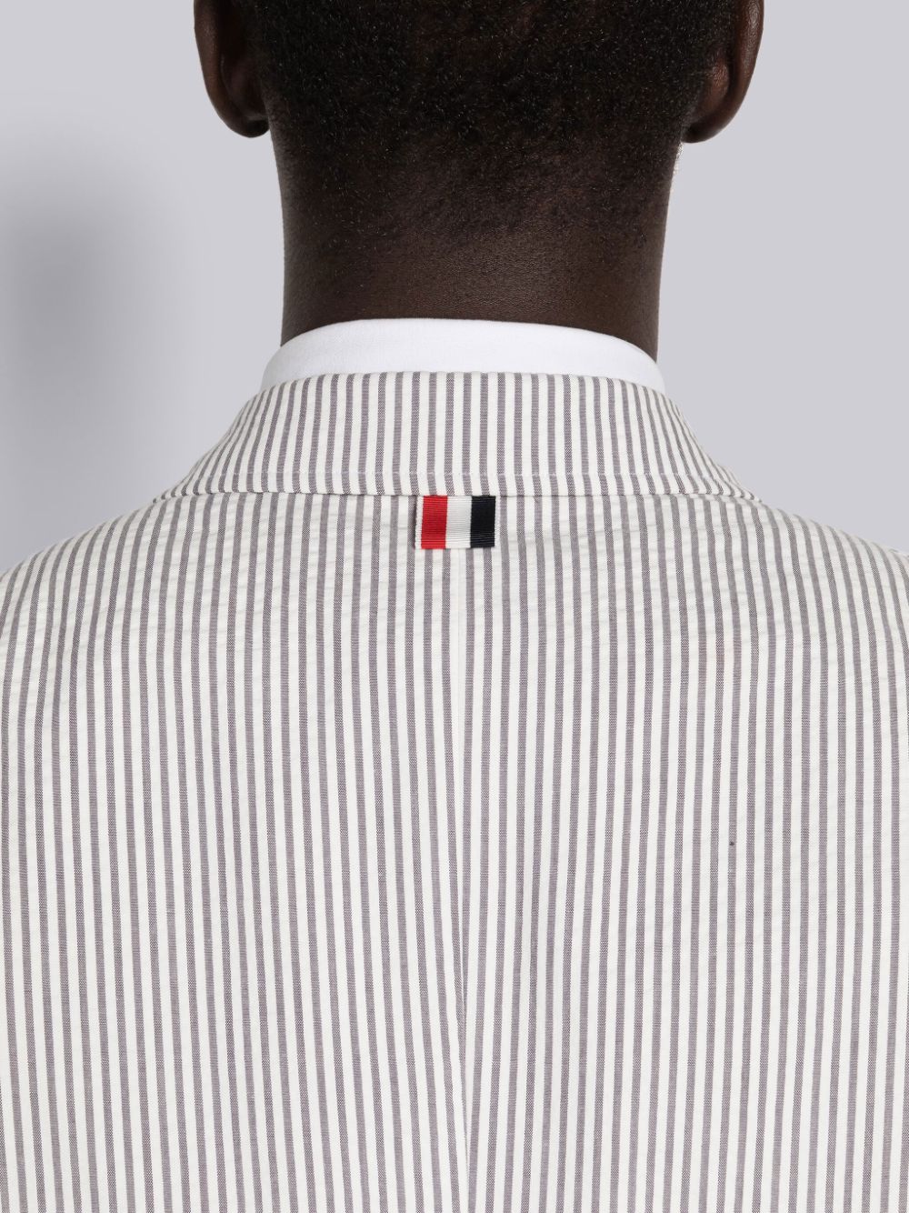 Thom Browne Seersucker Grosgrain Placket Sport Uomo Cappotti Grigie | CFP80I95490