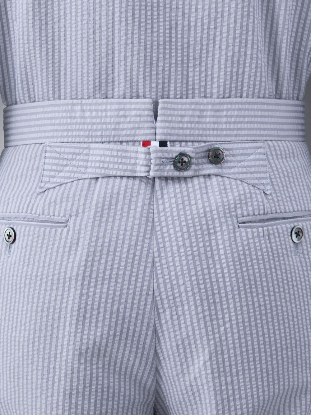 Thom Browne Seersucker Low Rise Backstrap Uomo Pantaloni Grigie | FOI28P92795