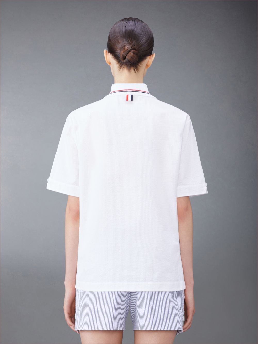 Thom Browne Seersucker Polo Donna Camicie Bianche | PRS75D24145