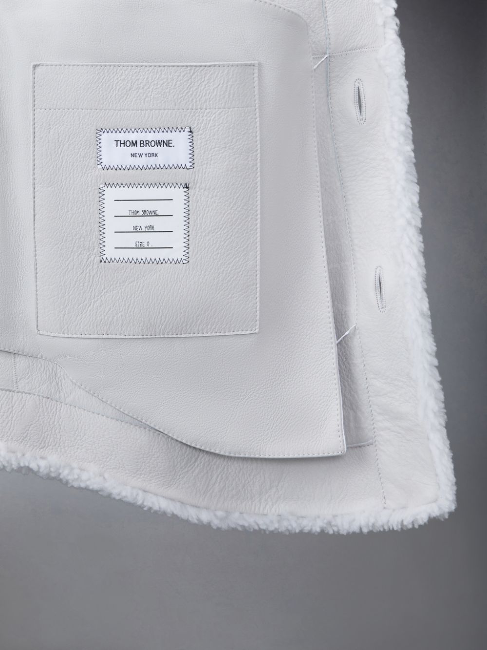 Thom Browne Shearling 4-Bar Oversized Shirt Uomo Giacche Bianche | NTY13E14366