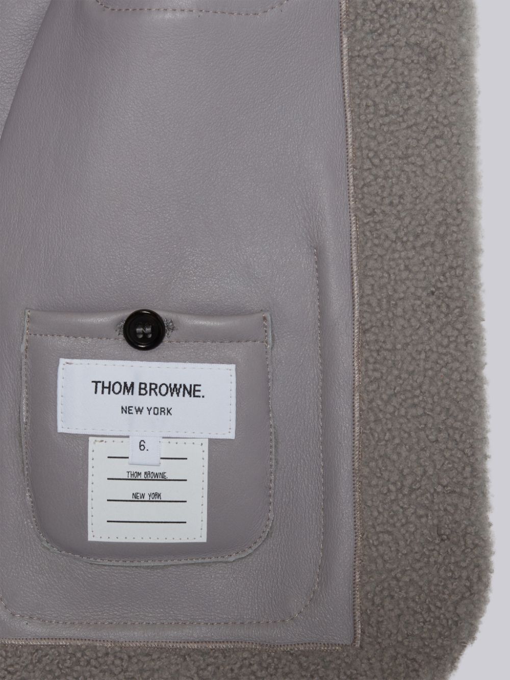 Thom Browne Shearling 4-Bar Patch Pocket Button Ragazzo Giacche Grigie | YDL21Q95869