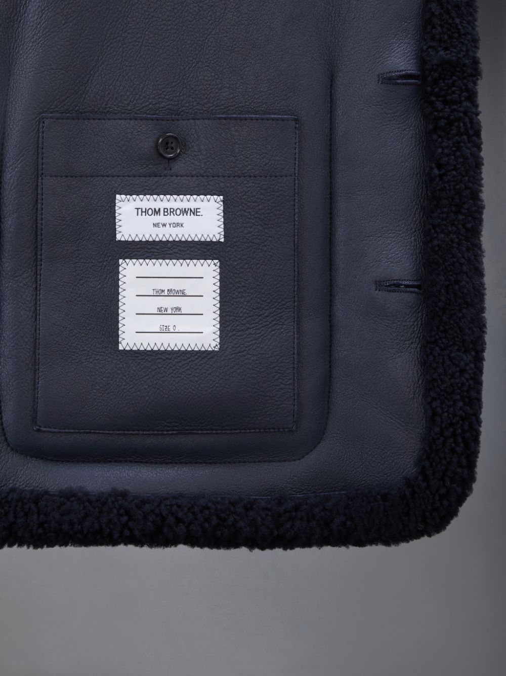 Thom Browne Shearling 4-Bar Sack Uomo Giacche Blu | CAT19W02626