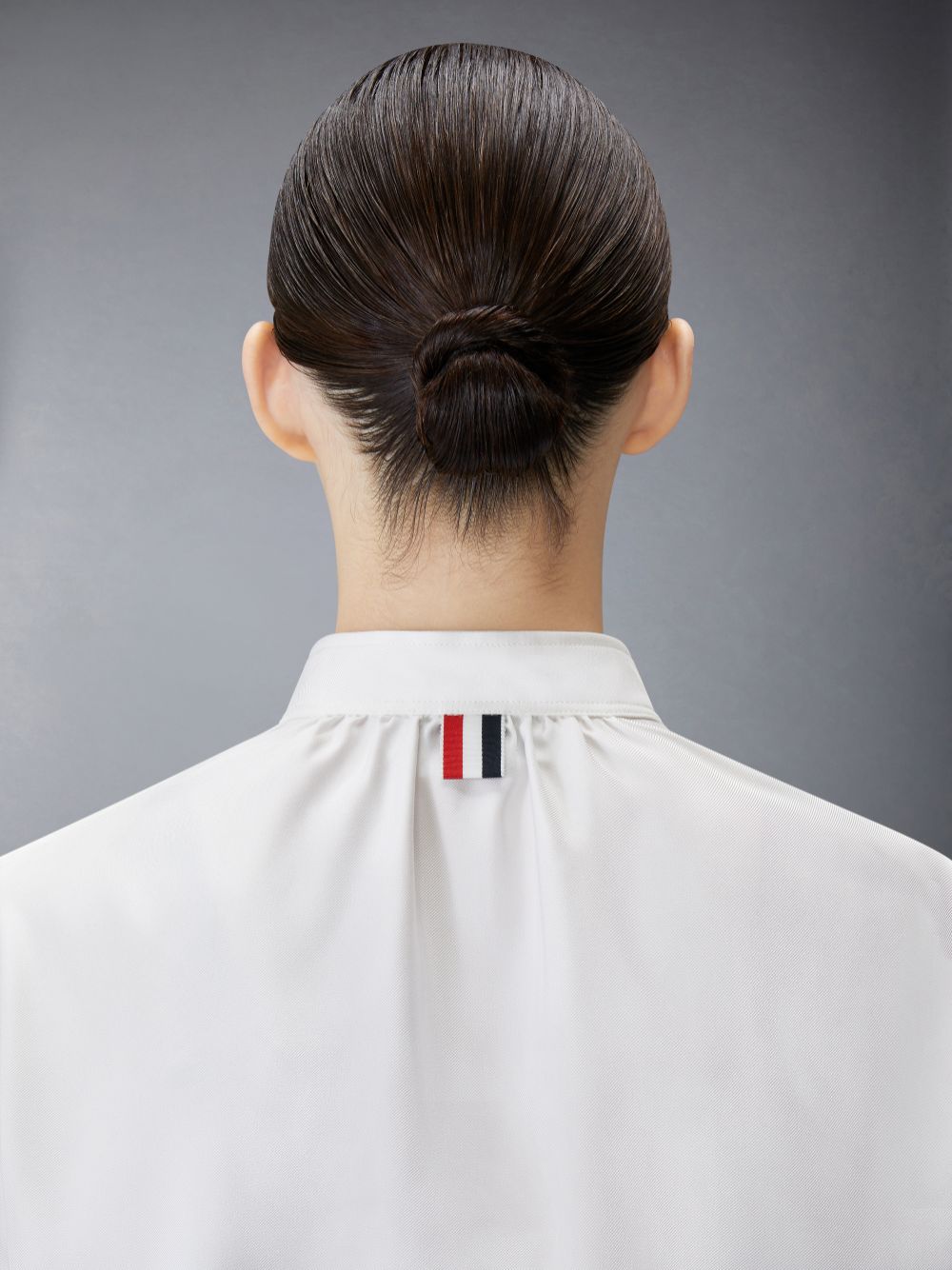 Thom Browne Silk Faille Button Placket Gathered Donna Camicie Bianche | HYG97Q38892