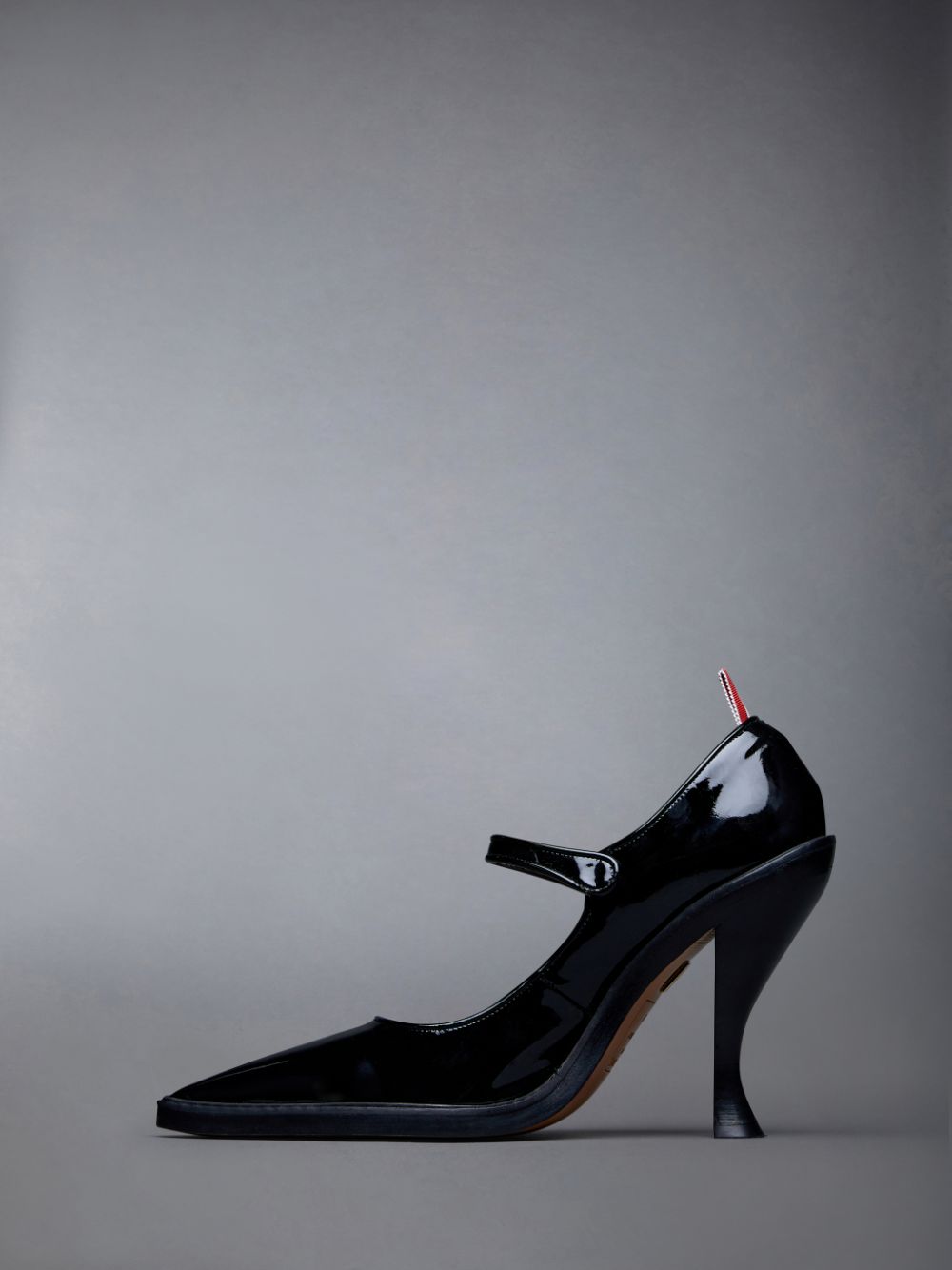 Thom Browne Soft Patent Leather Curved Pointed Toe John Donna Scarpe Tacco Nere | FKI74K24185