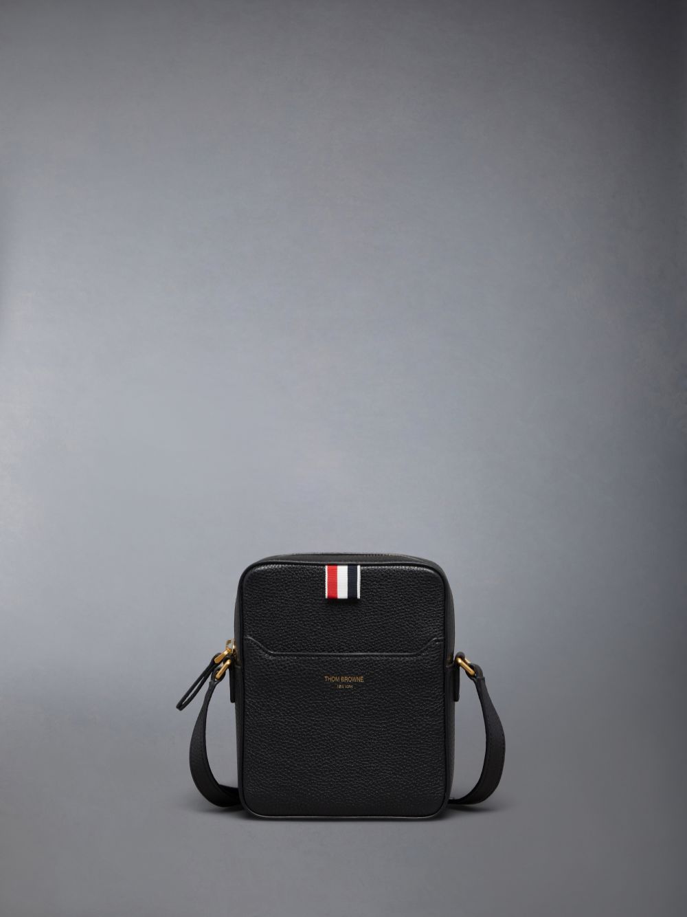 Thom Browne Soft Pebble Grain 4-Bar Vertical Camera Uomo Borse Crossbody Nere | HFV72B93186