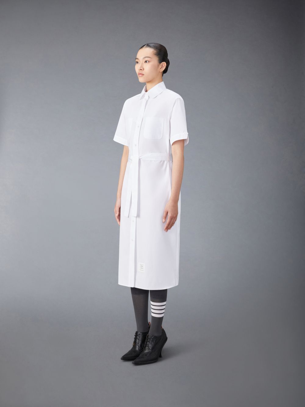 Thom Browne Solid Poplin Midi Shirt Donna Vestito Bianche | RLO87S23705