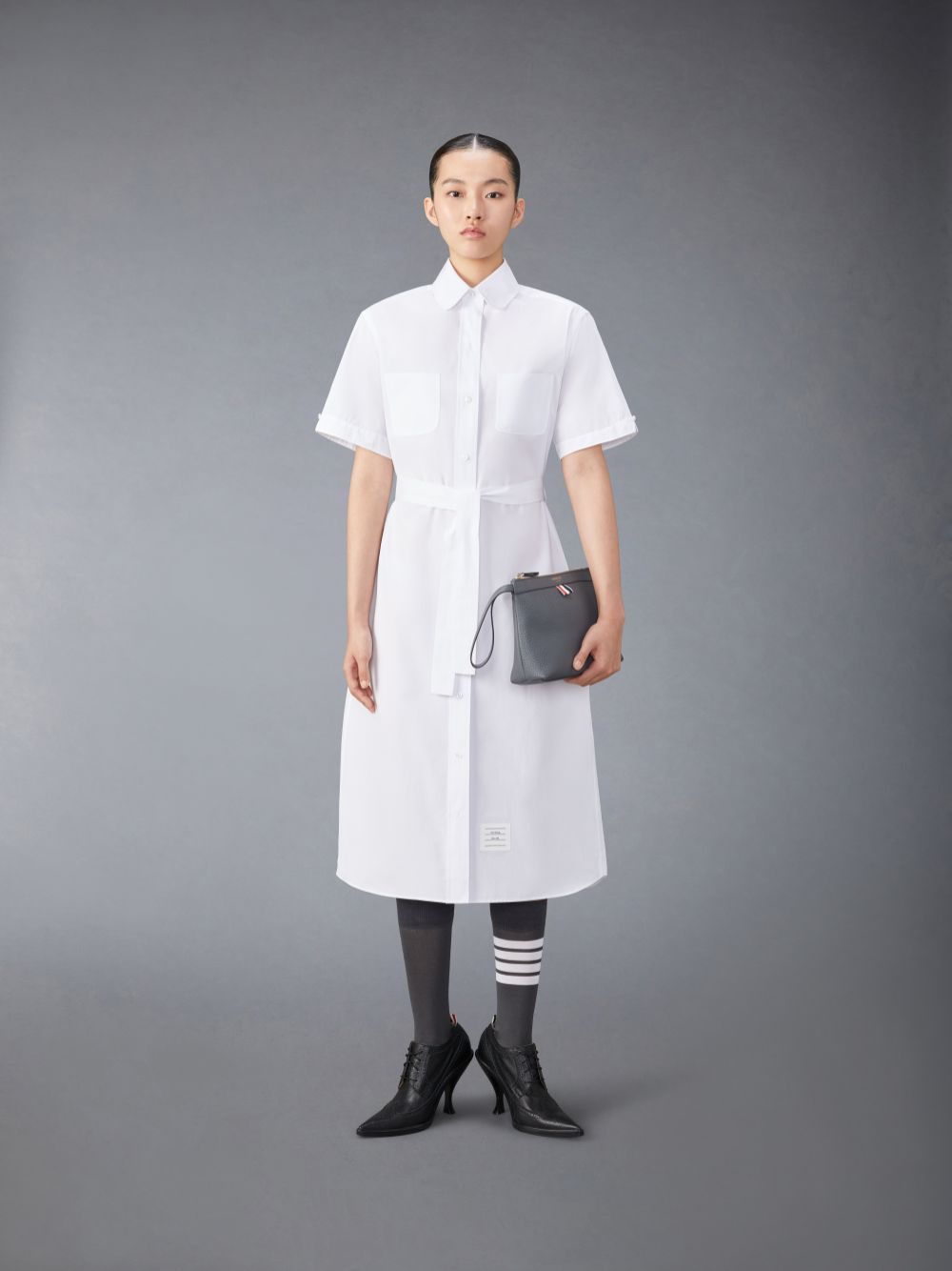 Thom Browne Solid Poplin Midi Shirt Donna Vestito Bianche | RLO87S23705