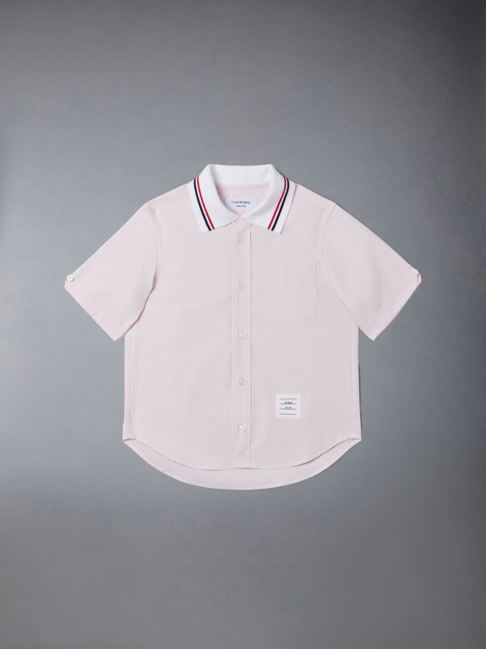 Thom Browne Solid Poplin Polo Ragazzo Camicie Rosa | SNH34A01485