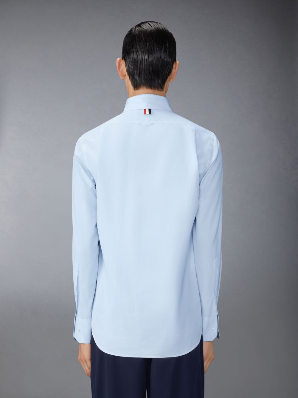 Thom Browne Solid Poplin Twin Needle Contrast Topstitching Uomo Camicie Blu | IVG73N85460