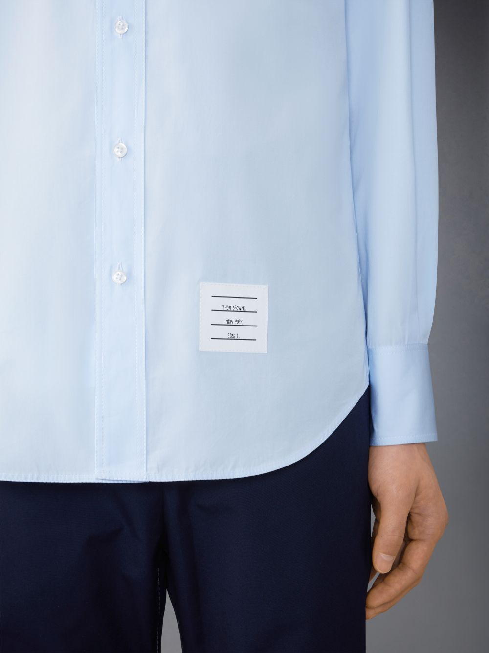 Thom Browne Solid Poplin Twin Needle Contrast Topstitching Uomo Camicie Blu | IVG73N85460