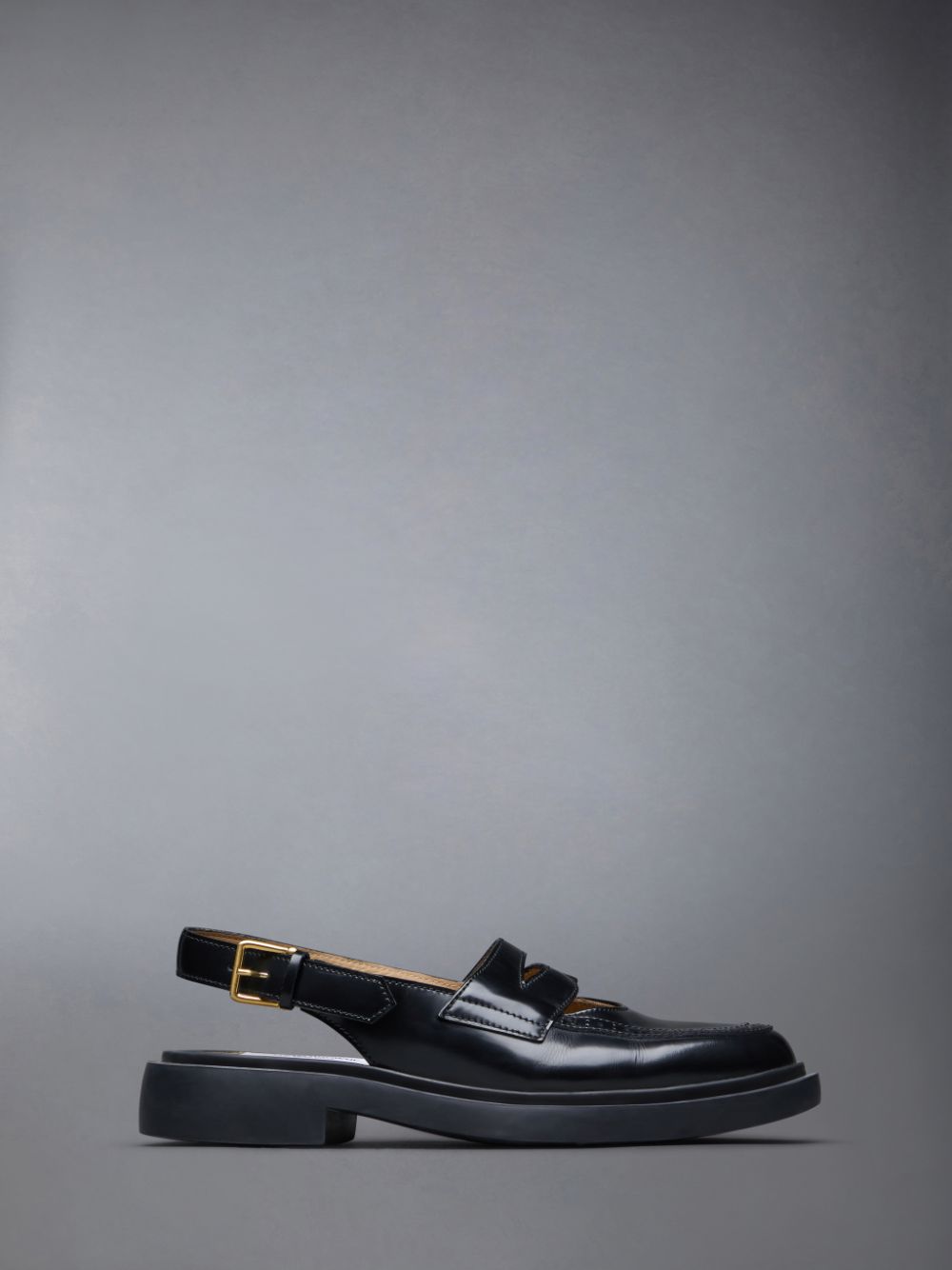 Thom Browne Spazzolato Slingback Penny Donna Mocassini Nere | KTT40D02646