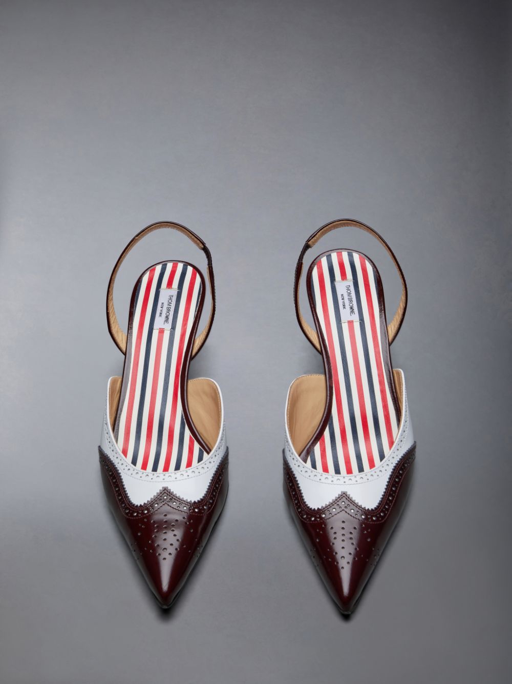 Thom Browne Spazzolato Wingtip Slingback Donna Mules Rosse | IKG39Z14434