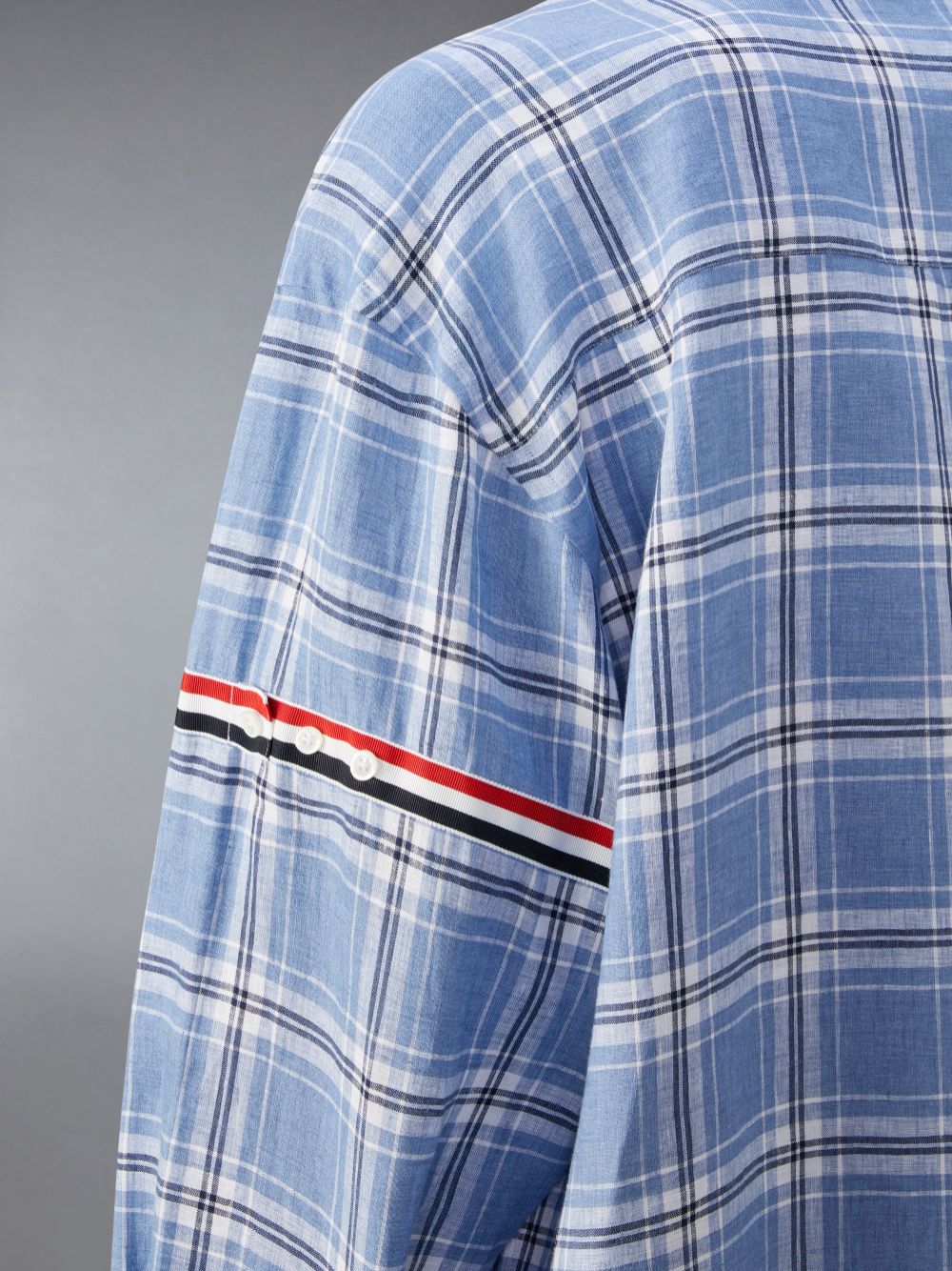 Thom Browne Stripe Linen Armband Oversized Uomo Camicie Blu | HOJ29Q91497