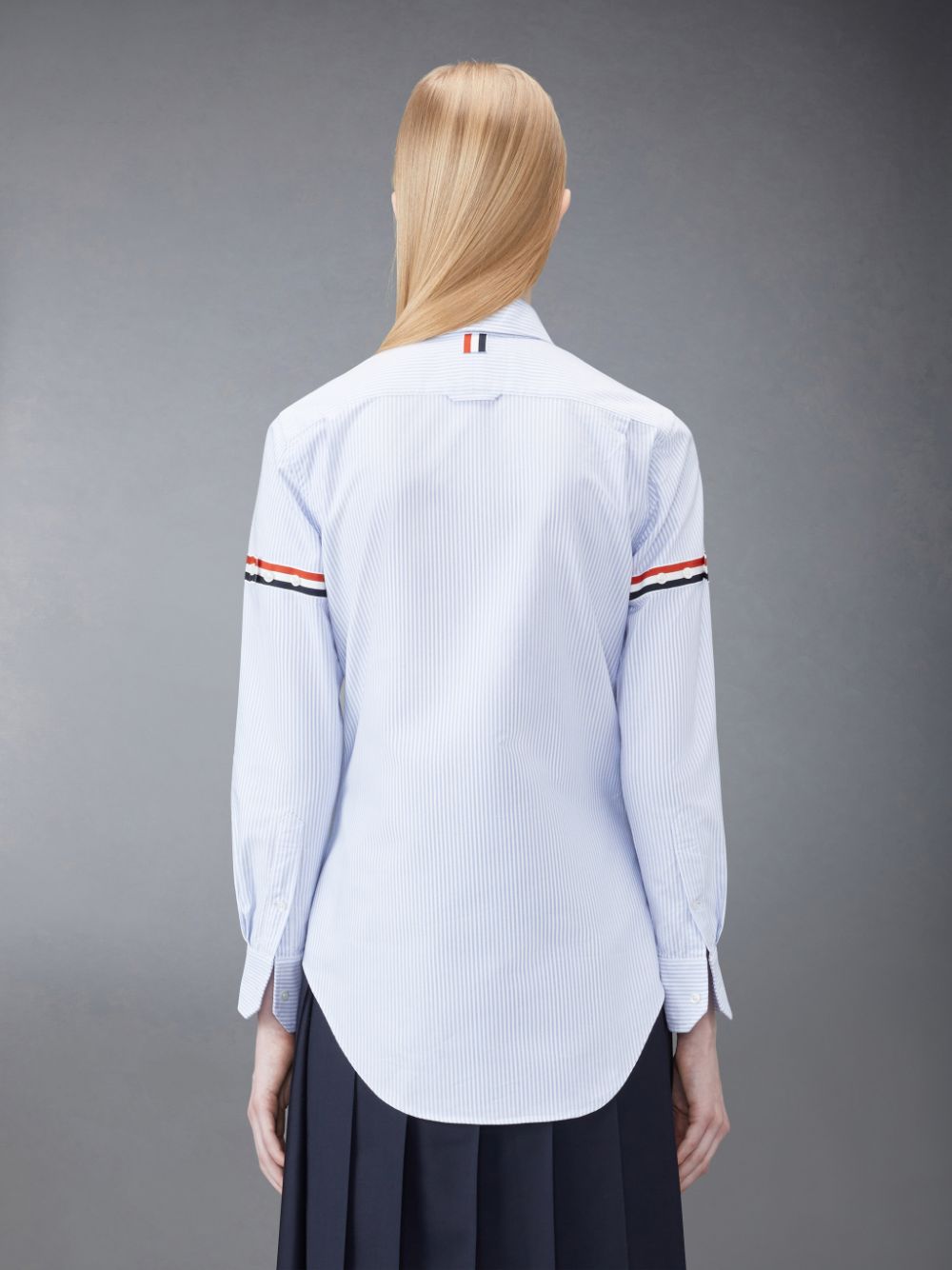 Thom Browne Stripe Oxford Armband Classic Round Collar Donna Camicie Blu | QZP47O82066