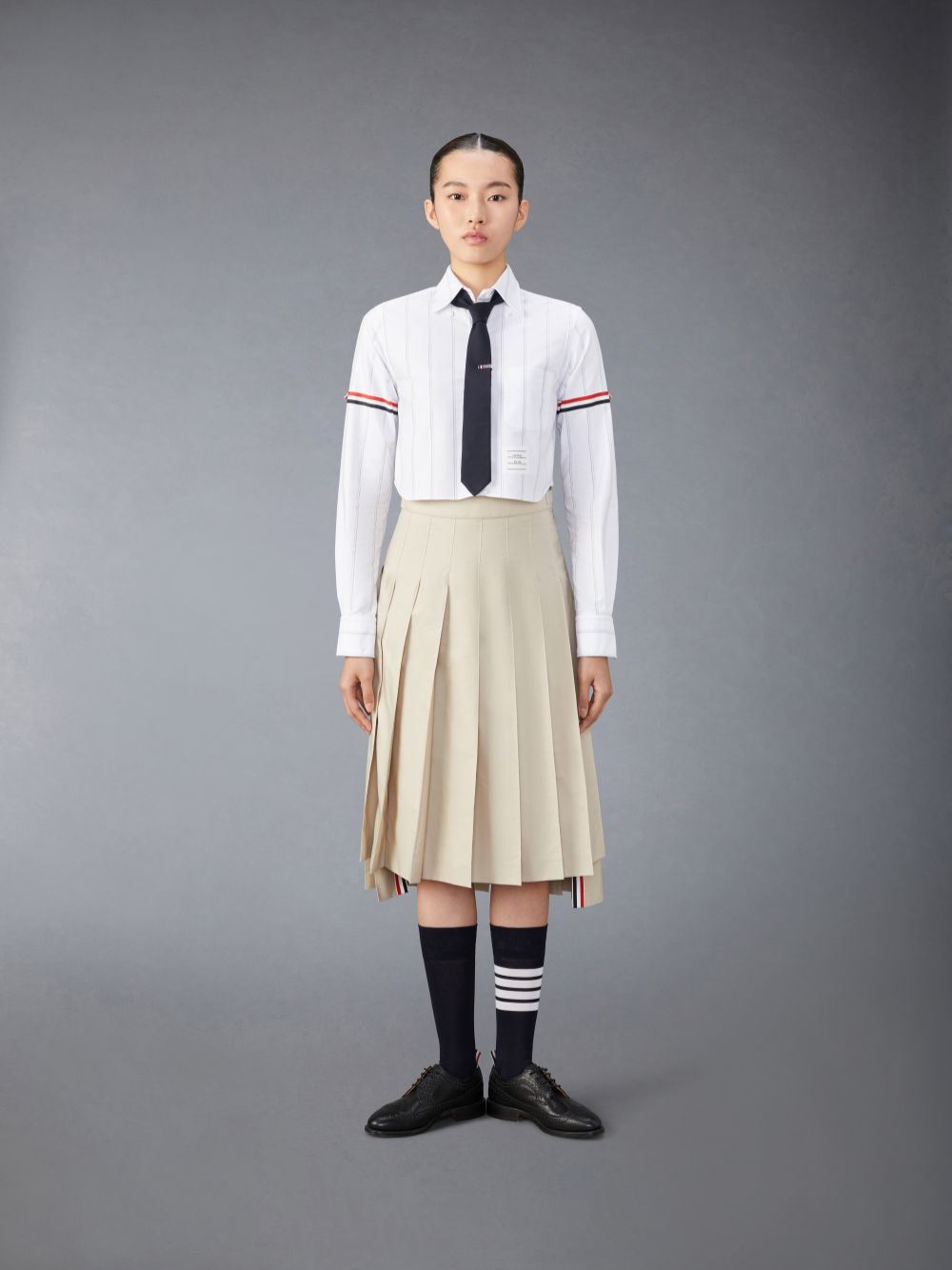 Thom Browne Stripe Oxford Armband Cropped Donna Camicie Bianche | FQC69X19367