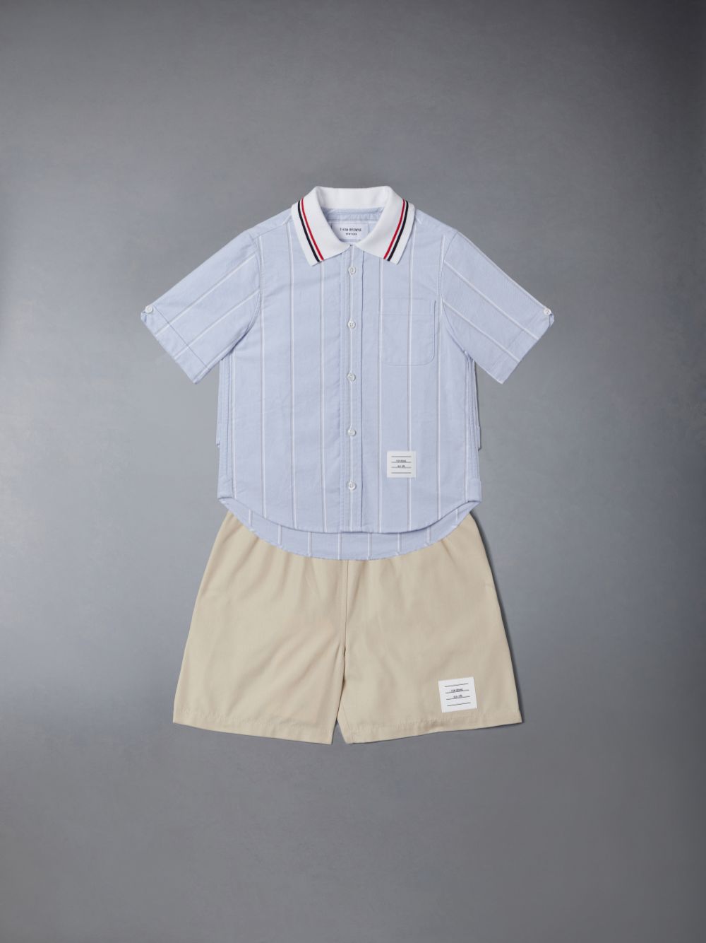 Thom Browne Stripe Oxford Polo Ragazzo Camicie Blu | TGW15J49560