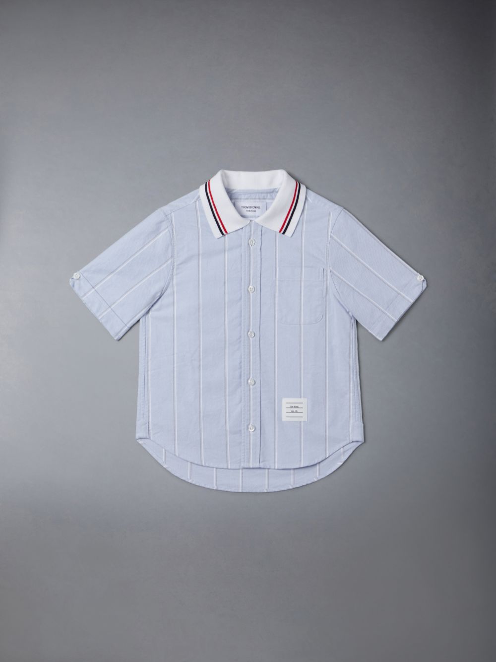 Thom Browne Stripe Oxford Polo Ragazzo Camicie Blu | TGW15J49560