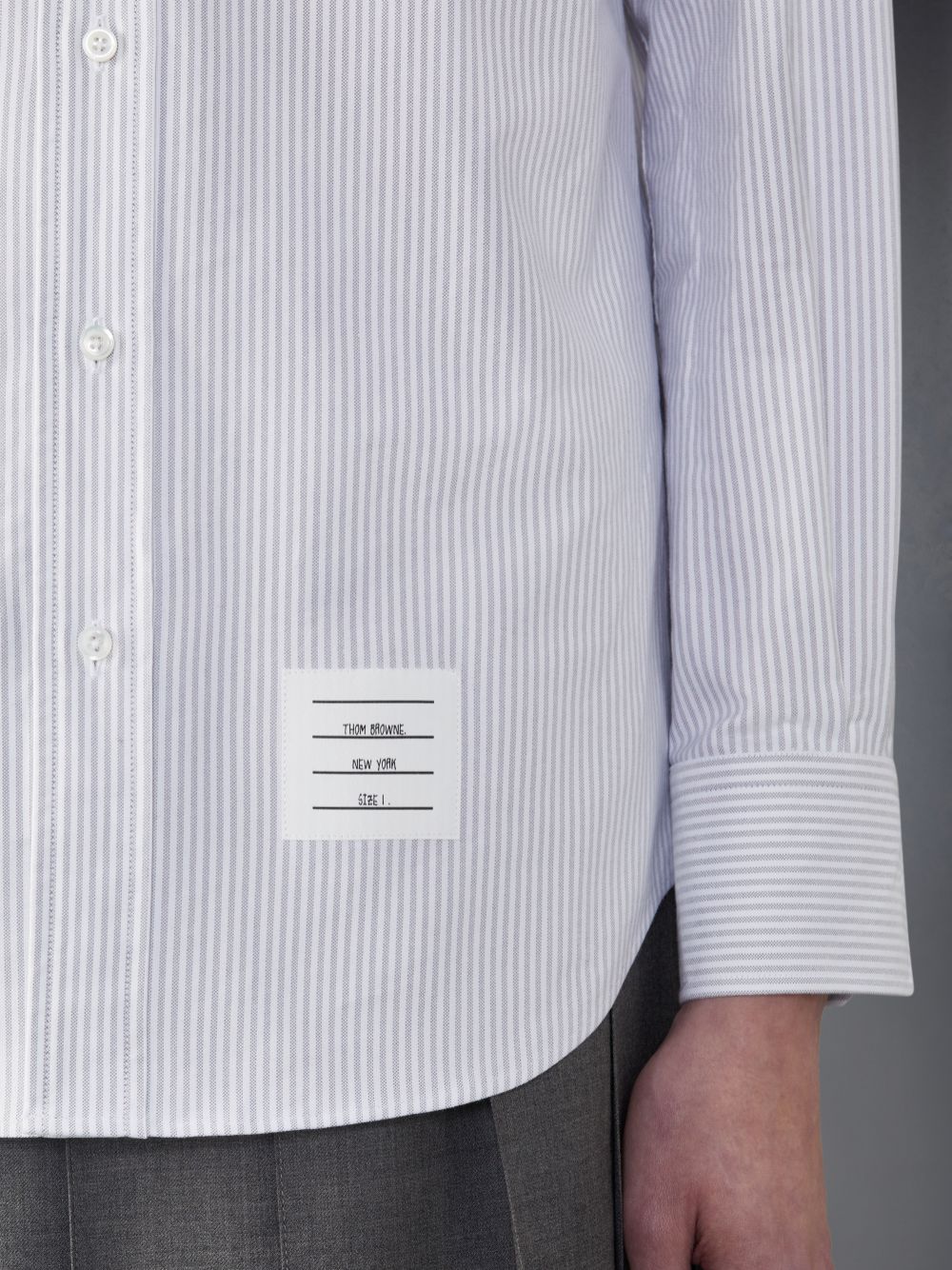 Thom Browne Stripe Oxford Rose Uomo Camicie Grigie | VTH81W74584