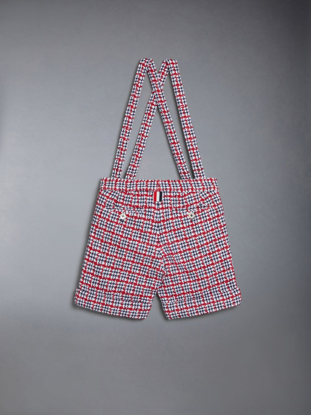 Thom Browne Summer Tweed Fray Suspender Ragazza Pantaloncini Bianche | OLP65F72009