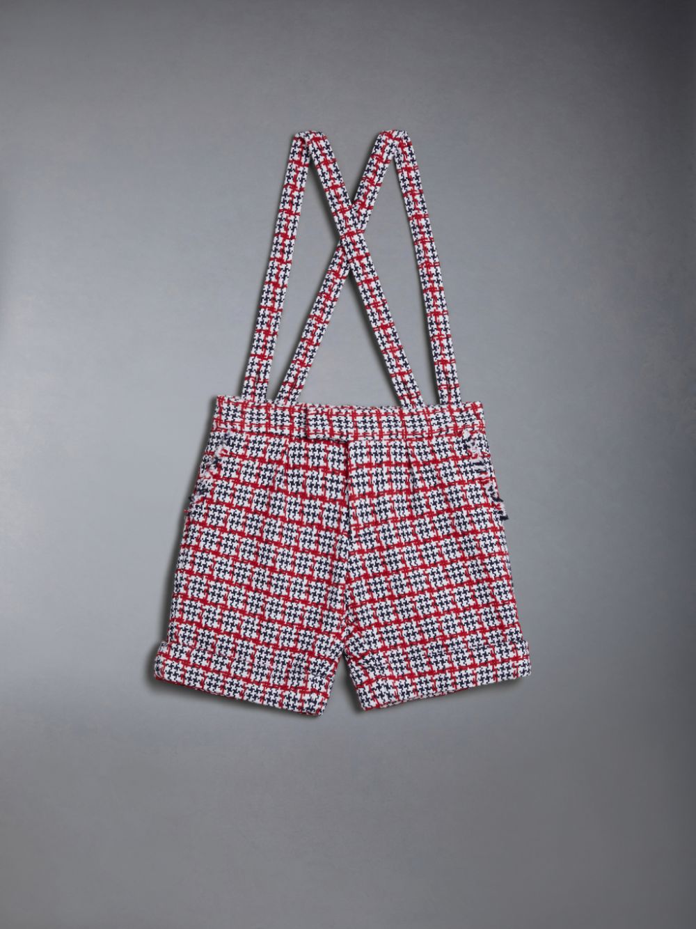 Thom Browne Summer Tweed Fray Suspender Ragazza Pantaloncini Bianche | OLP65F72009