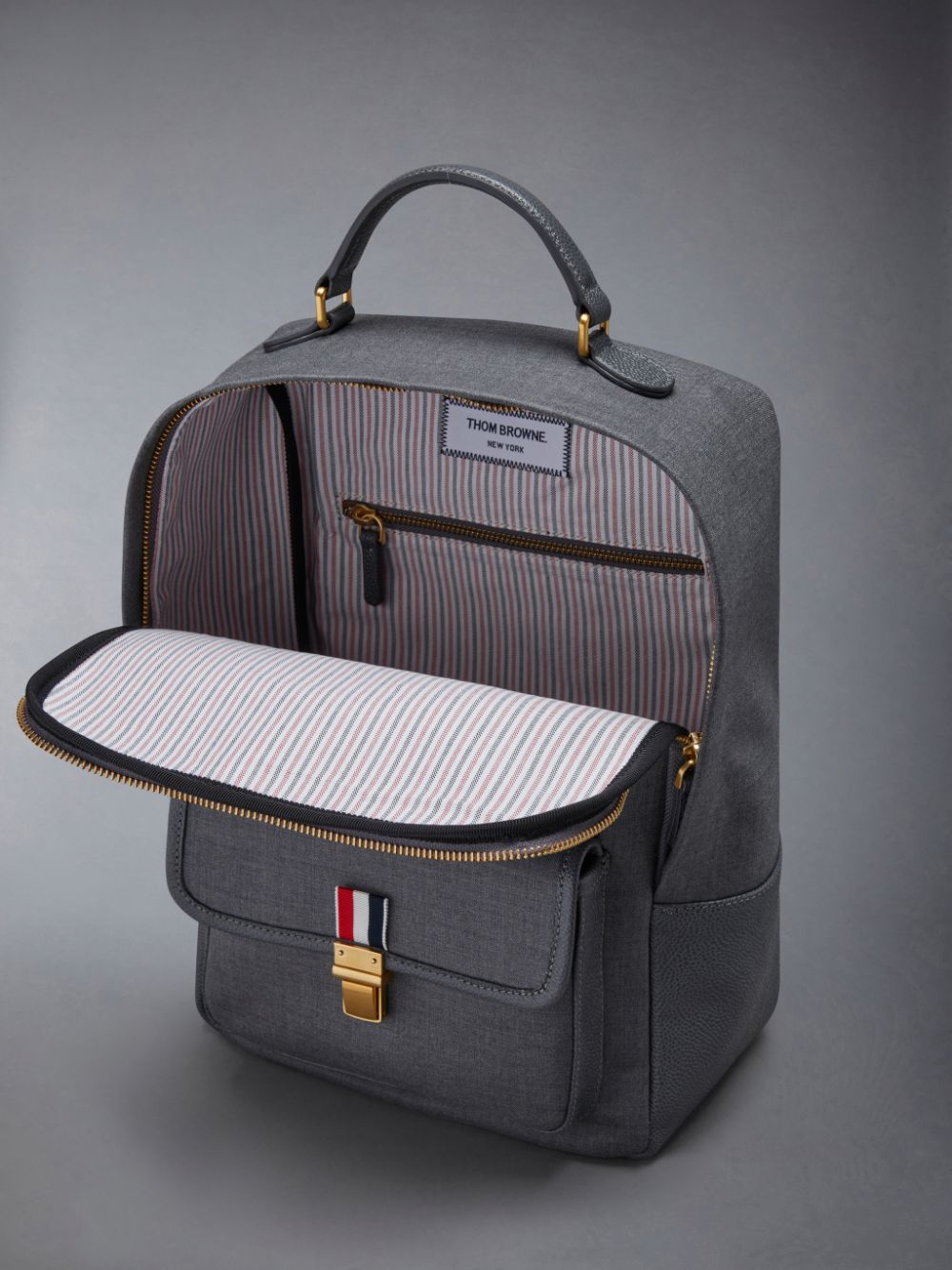 Thom Browne Super 120's Twill Front Pocket School Uomo Zaini Grigie | ERT94V95128