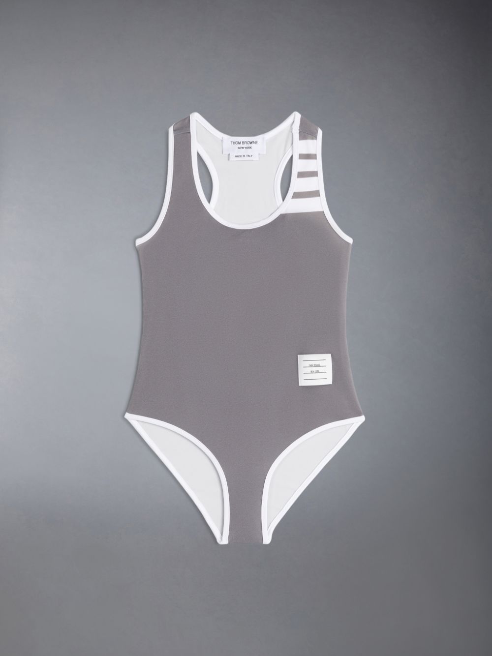 Thom Browne Swim Tech 4-Bar One Piece Ragazza Costumi Da Bagno Grigie | VWA79T19807