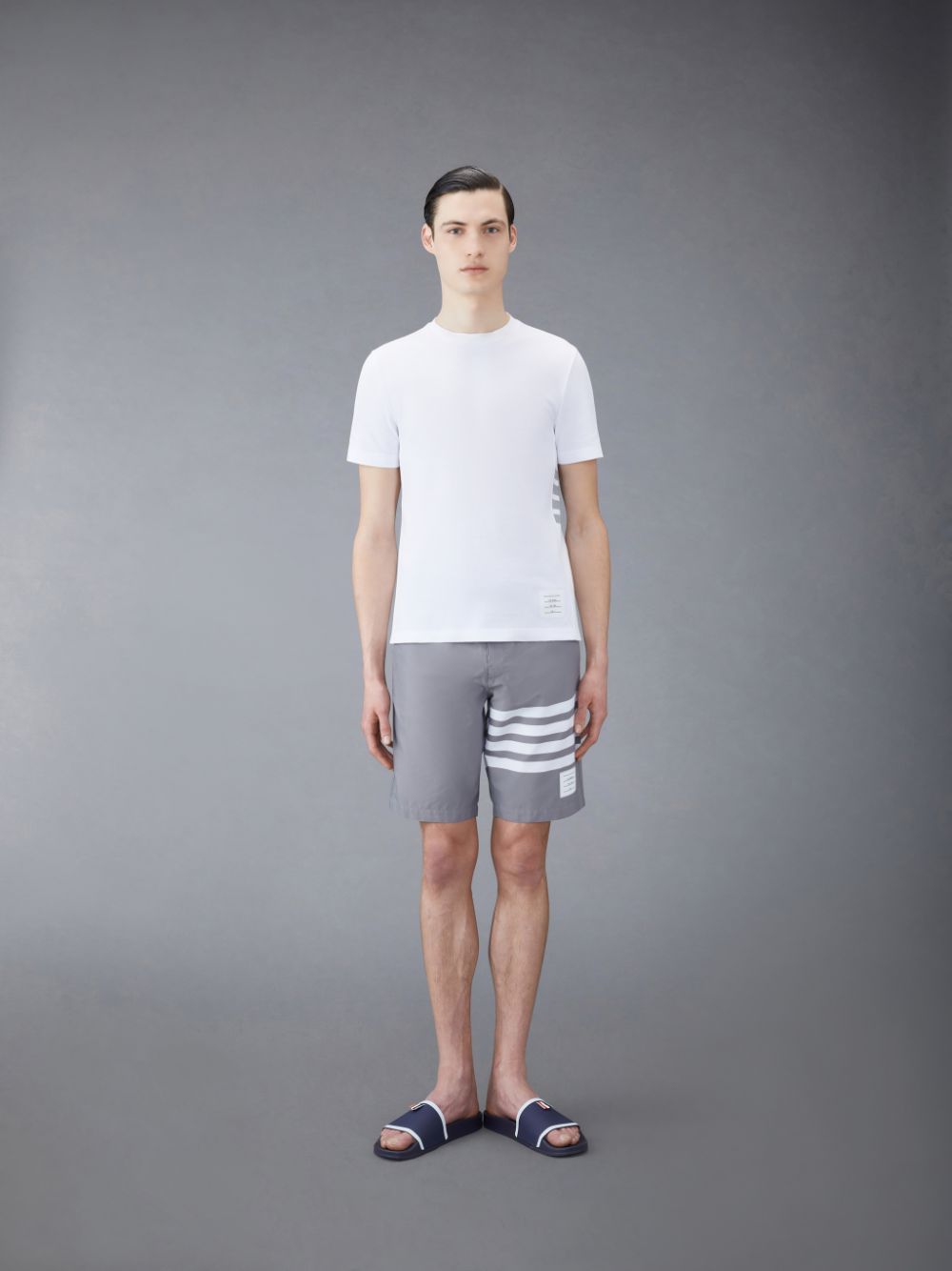 Thom Browne Swim Tech 4-Bar Uomo Boardshort Grigie | BGJ75Z41300