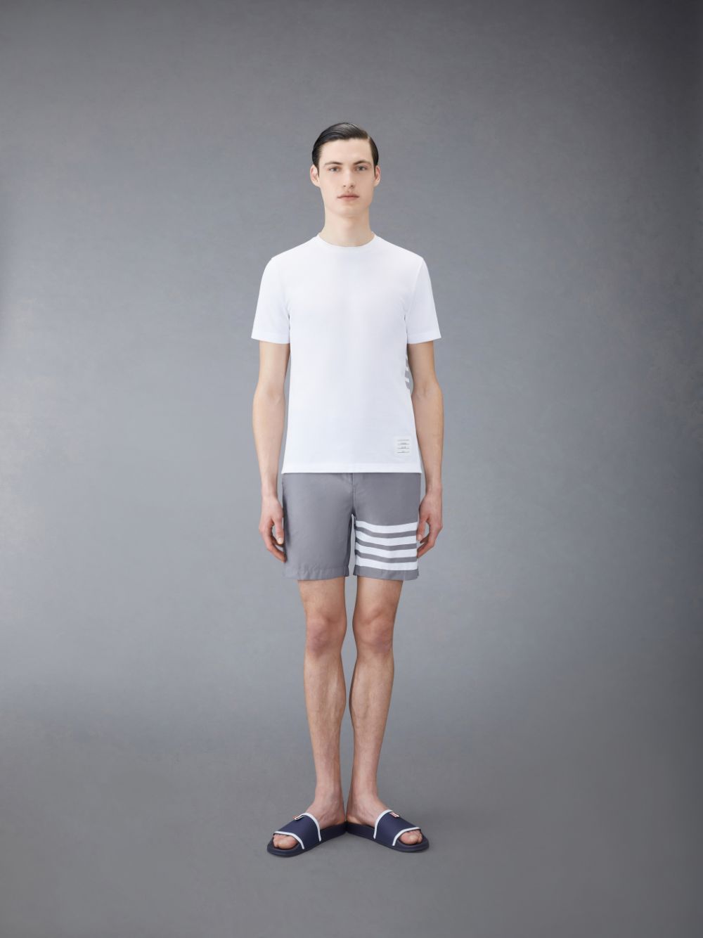 Thom Browne Swim Tech 4-Bar Uomo Boardshort Grigie | RPZ65U49462