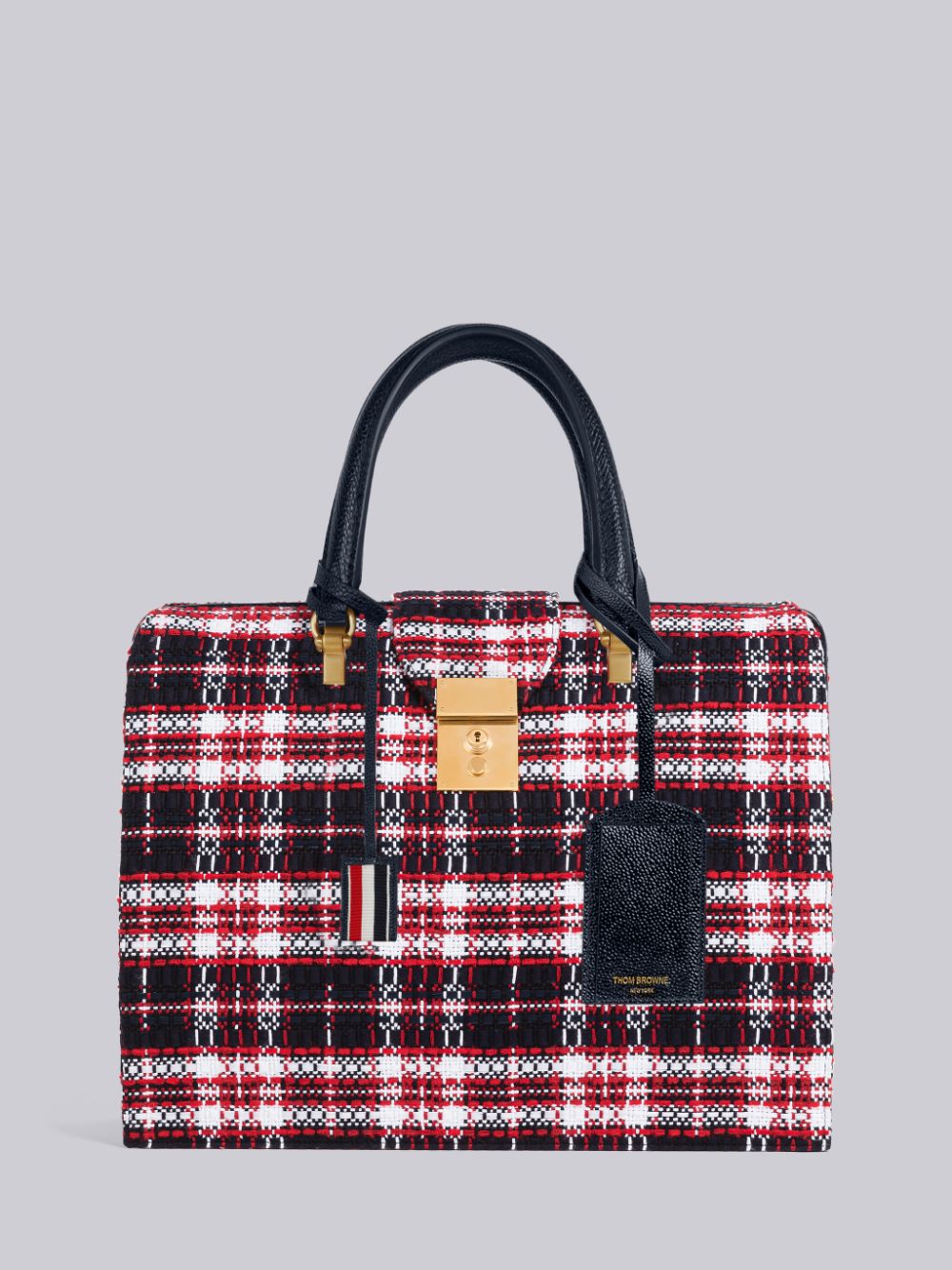 Thom Browne Tartan Tweed Mr. Uomo Borsa Da Viaggio Rosse | OLL67W38205