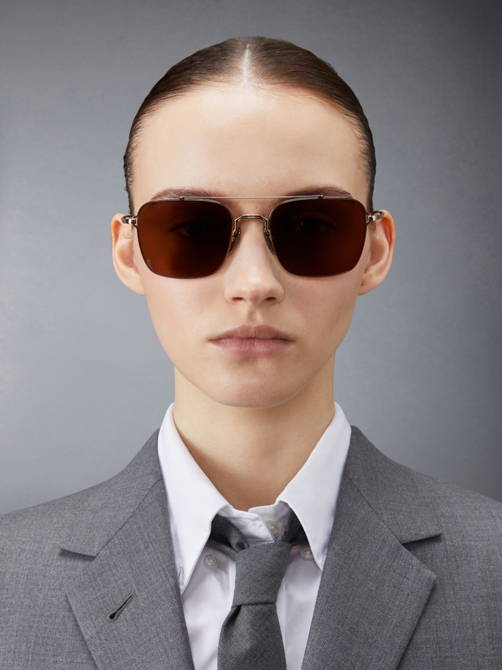 Thom Browne Titanium Aviator Uomo Occhiali da Sole Oro | XAC50X50358