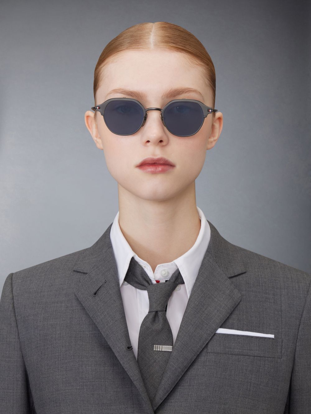 Thom Browne Titanium Round Clip On Uomo Occhiali da Sole Nere | PWE86A92869