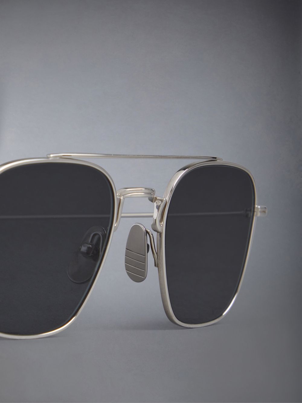 Thom Browne Titanium Squared Aviator Uomo Occhiali da Sole Grigie | EXZ10G96379