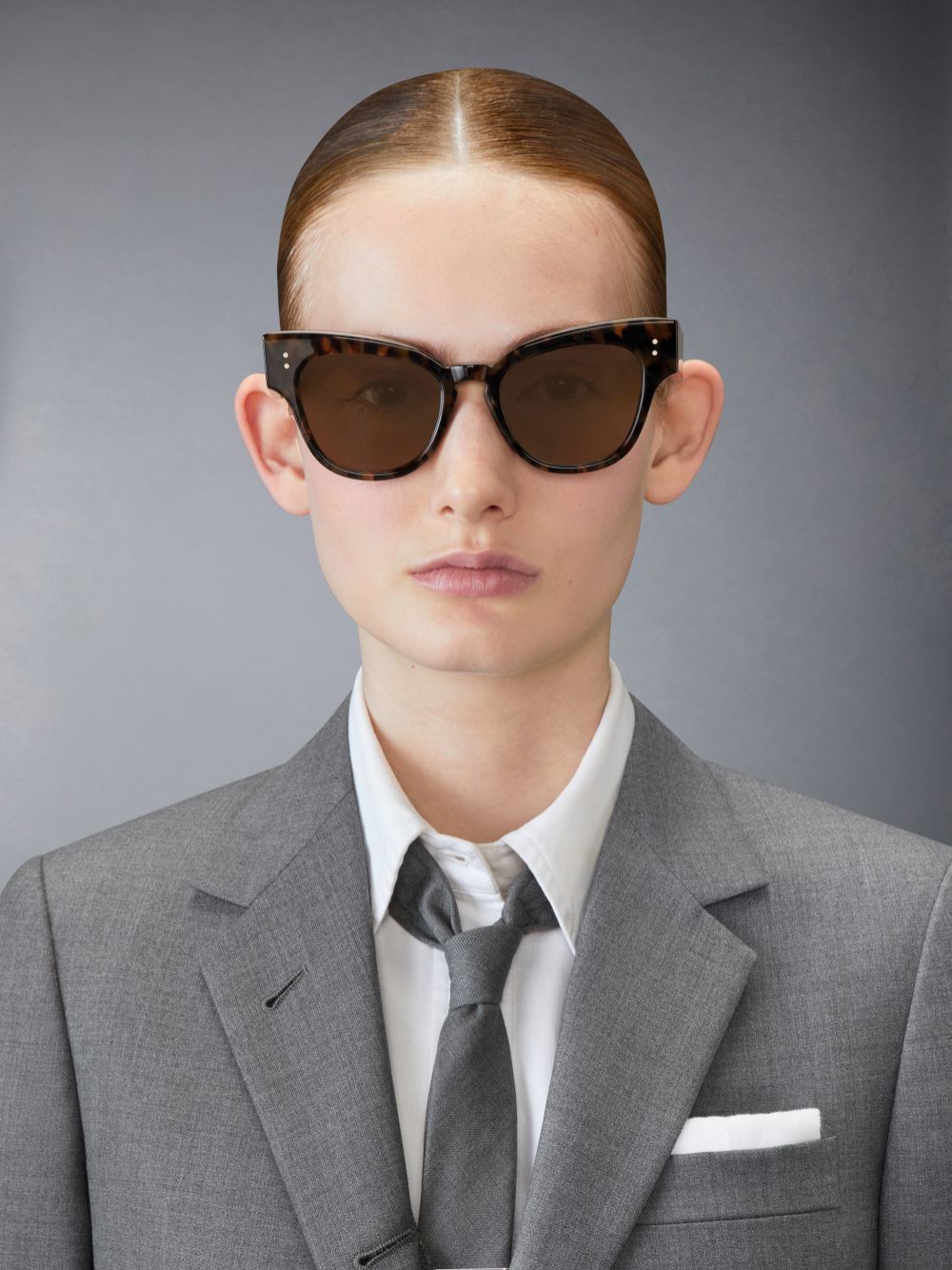 Thom Browne Tokyo Tortoise Acetate Cateye Uomo Occhiali da Sole Marroni | ZSD16Z35861