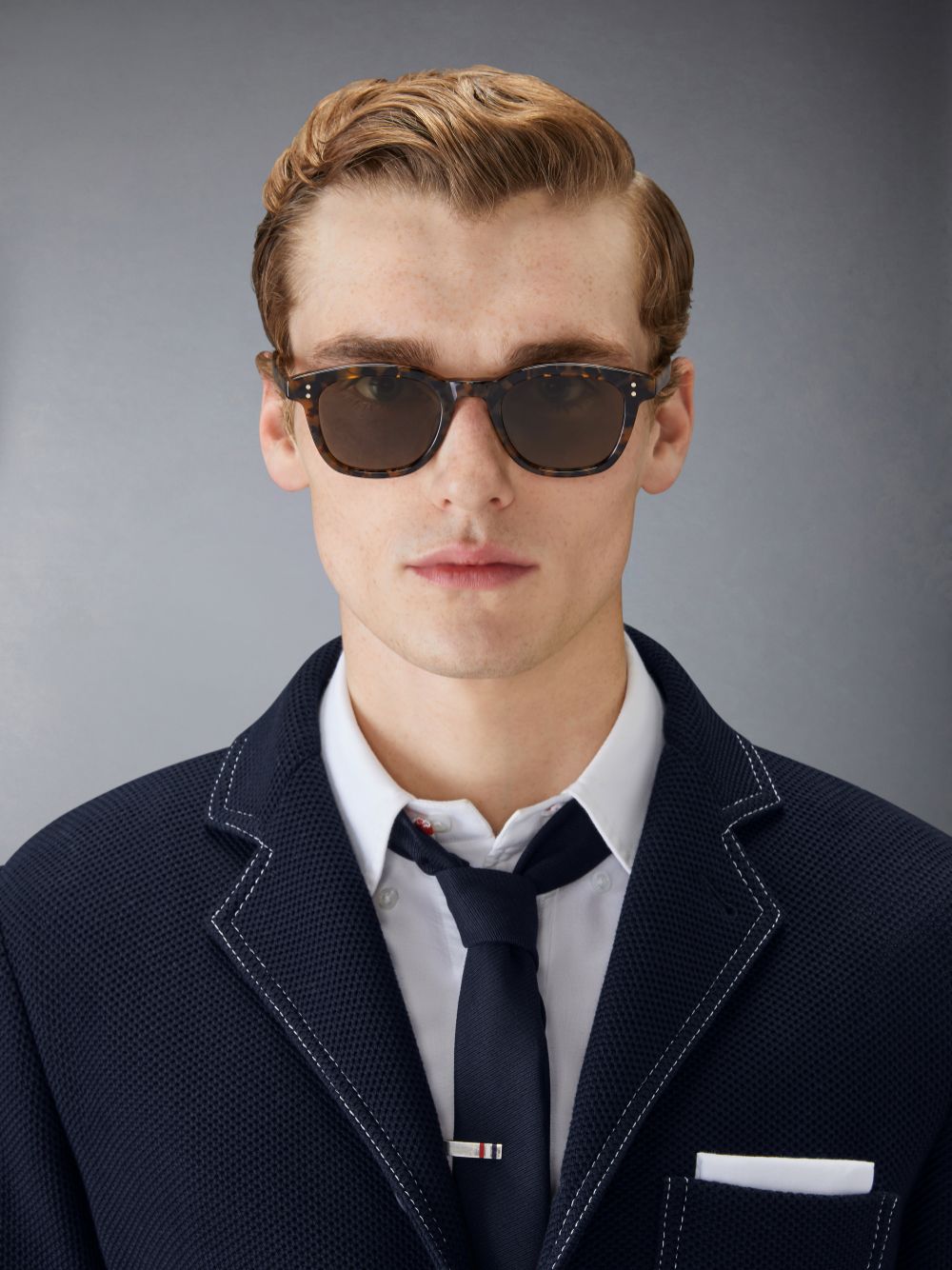 Thom Browne Tokyo Tortoise Acetate Rectangular Uomo Occhiali da Sole Marroni | JBN17C51859