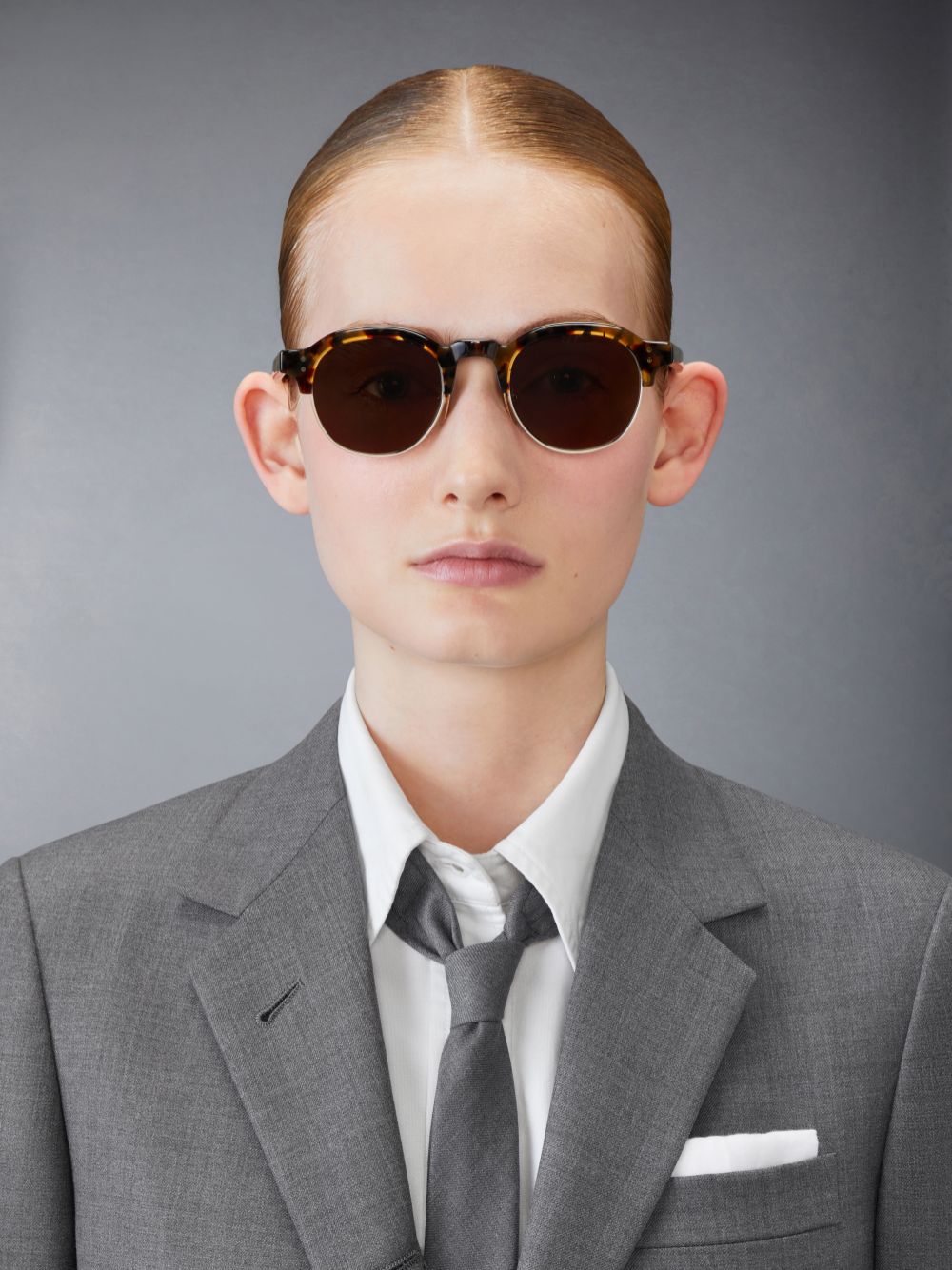 Thom Browne Tokyo Tortoise And 12k Gold Acetate And Titanium Oval Uomo Occhiali da Sole Marroni | OJJ51C91798