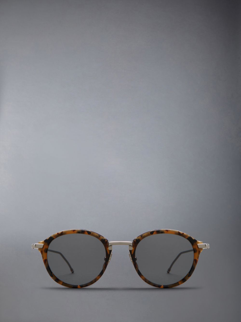 Thom Browne Tortoise Acetate And Titanium Round Uomo Occhiali da Sole Marroni | INA47C25015