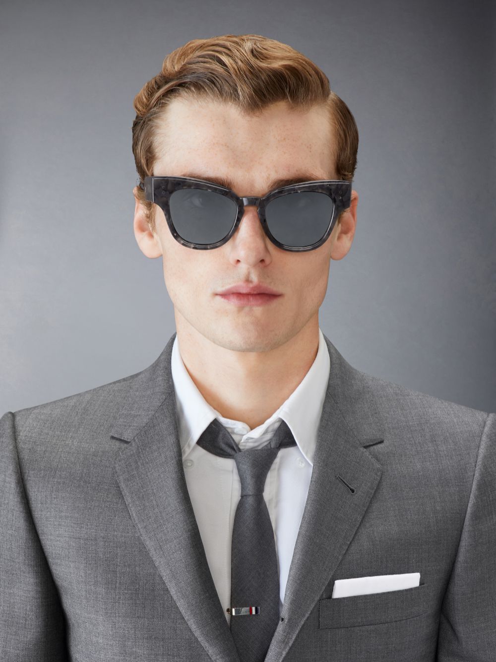 Thom Browne Tortoise Acetate Cateye Uomo Occhiali da Sole Grigie | NOU38E62772