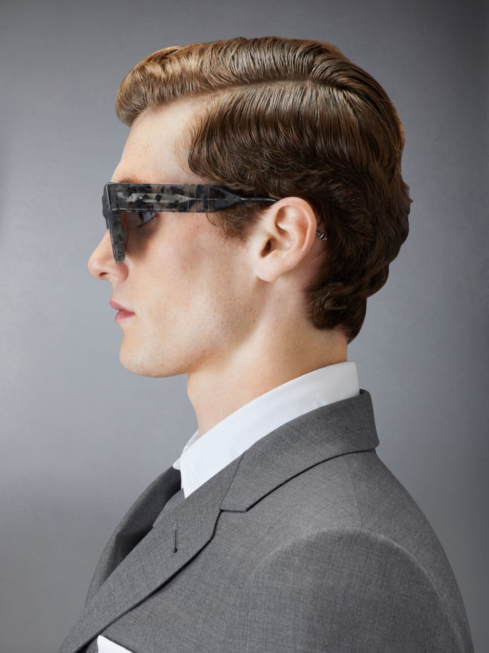 Thom Browne Tortoise Acetate Cateye Uomo Occhiali da Sole Grigie | NOU38E62772