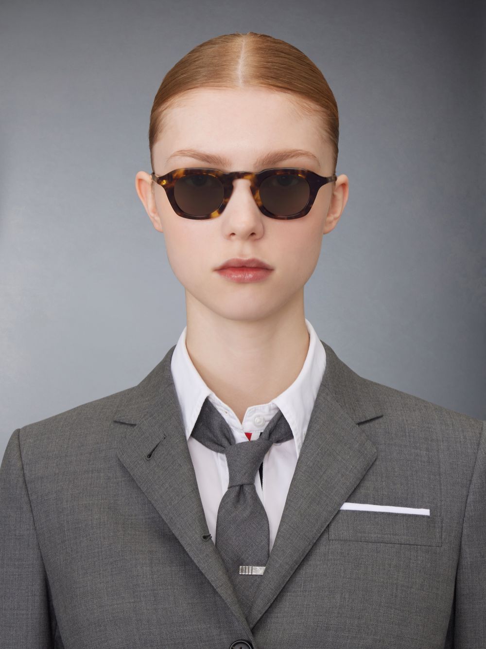 Thom Browne Tortoise Acetate Oval Uomo Occhiali da Sole Marroni | FLX74M25758