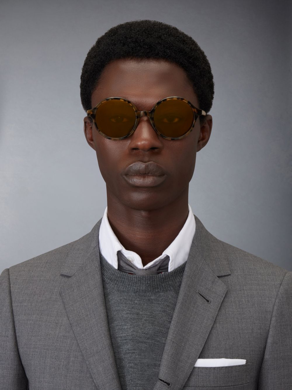 Thom Browne Tortoise Acetate Round Uomo Occhiali da Sole Marroni | MII42M46371